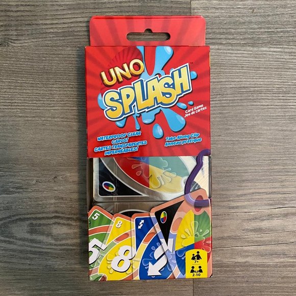 Uno Splash Card Game Waterproof Cards - Picture 1 of 8